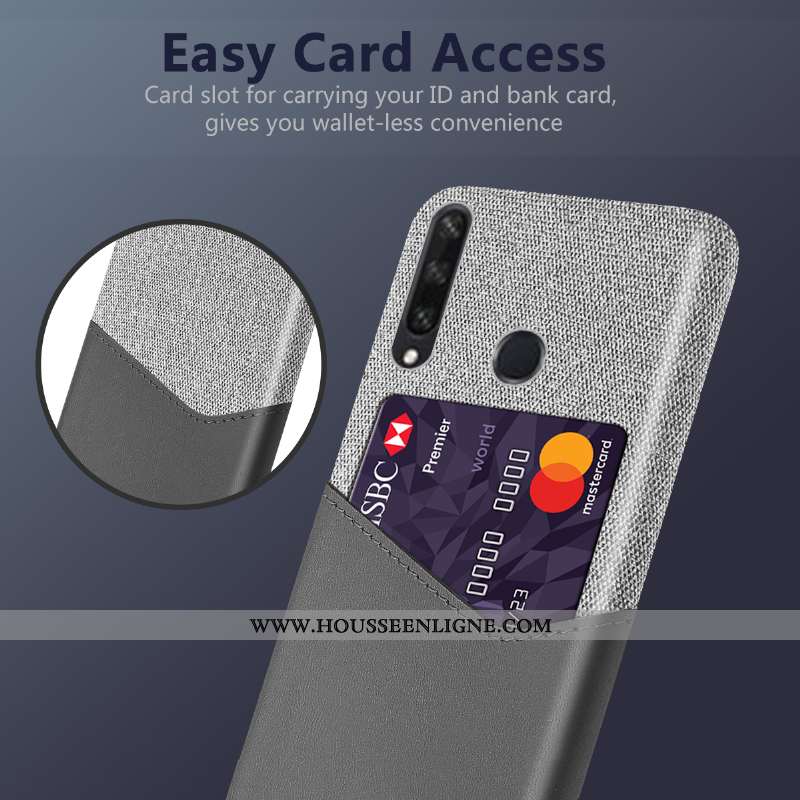Housse Huawei Y6p Protection Cuir Noir Téléphone Portable Incassable Carte Étui