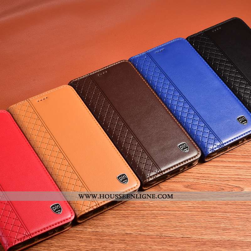 Housse Huawei Y6p Protection Cuir Véritable Coque Téléphone Portable Incassable Marron