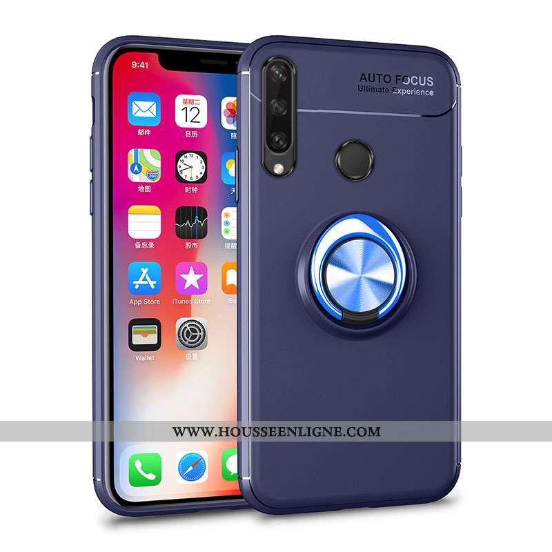 Housse Huawei Y6p Protection Fluide Doux Anneau Rouge Simple Support Invisible
