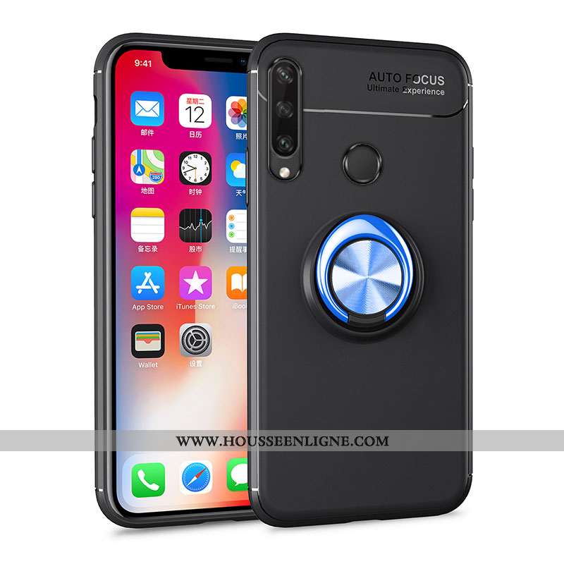 Housse Huawei Y6p Protection Fluide Doux Anneau Rouge Simple Support Invisible