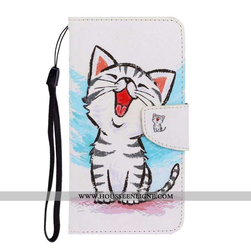 Housse Huawei Y6s Cuir Protection Coque Téléphone Portable 2020 Chat Clamshell Bleu