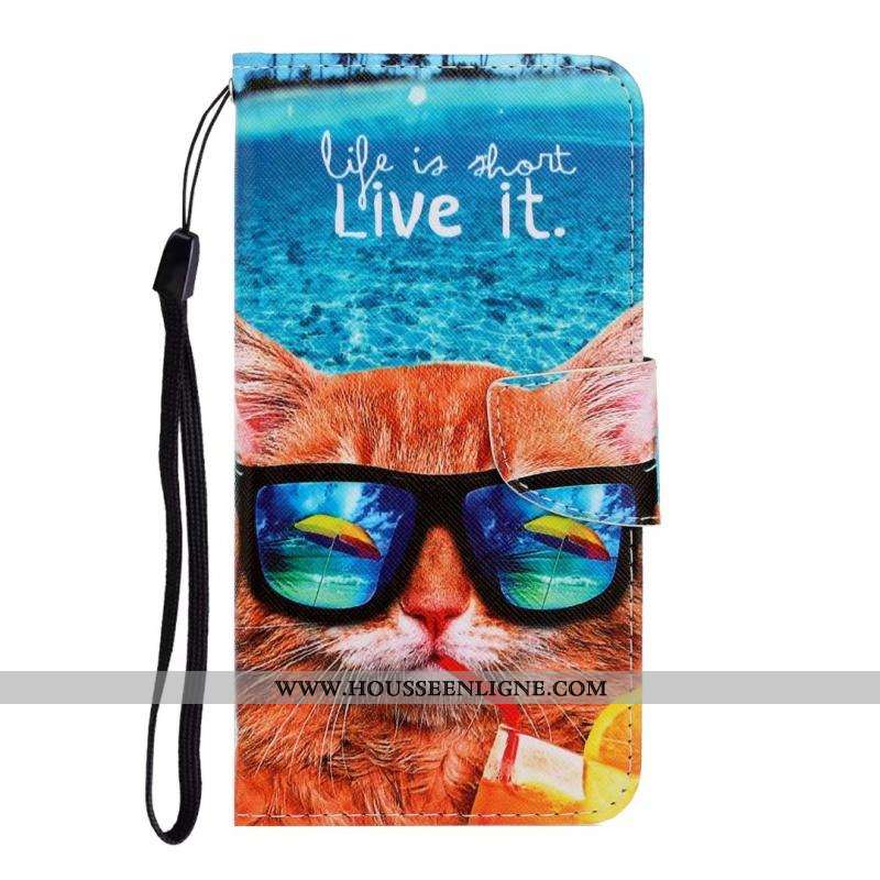Housse Huawei Y6s Cuir Protection Coque Téléphone Portable 2020 Chat Clamshell Bleu