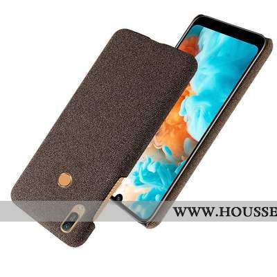Housse Huawei Y6s Délavé En Daim Modèle Fleurie Incassable Difficile Tissu Téléphone Portable Étui G