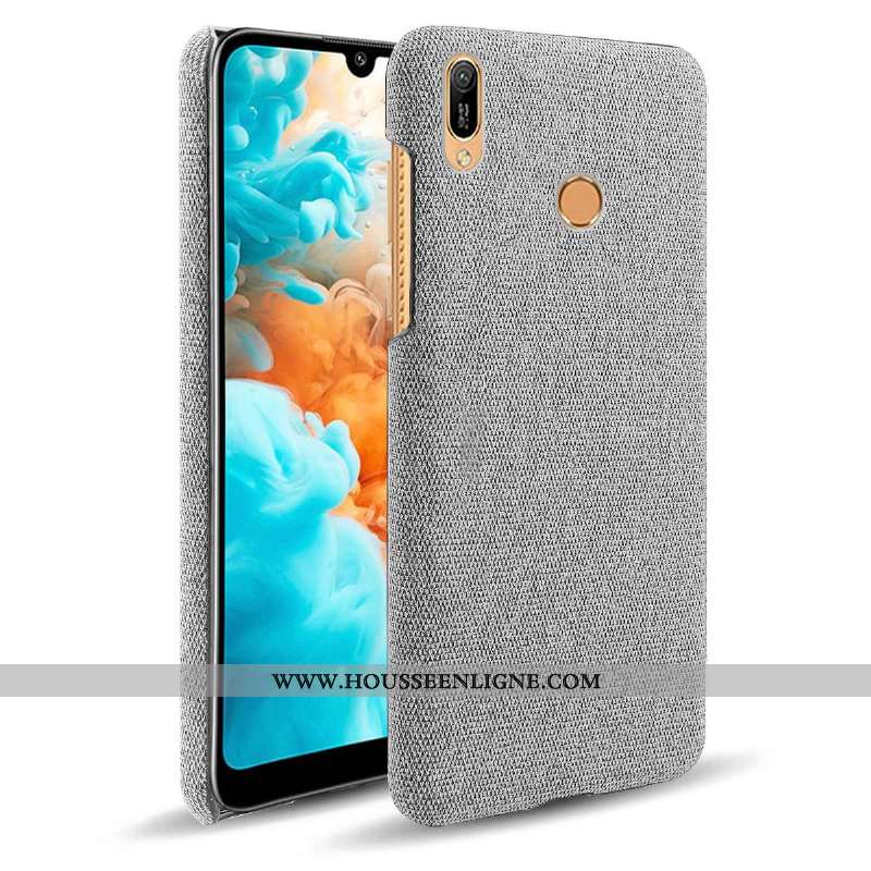 Housse Huawei Y6s Délavé En Daim Modèle Fleurie Incassable Difficile Tissu Téléphone Portable Étui G