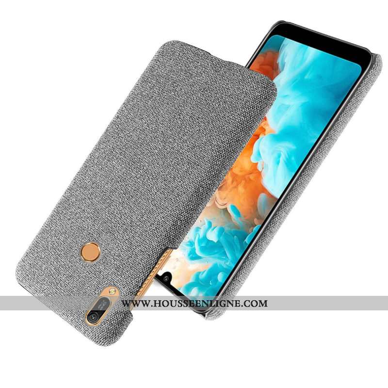Housse Huawei Y6s Délavé En Daim Modèle Fleurie Incassable Difficile Tissu Téléphone Portable Étui G