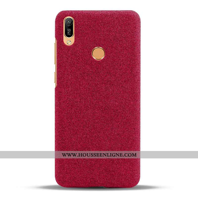 Housse Huawei Y6s Délavé En Daim Modèle Fleurie Incassable Difficile Tissu Téléphone Portable Étui G