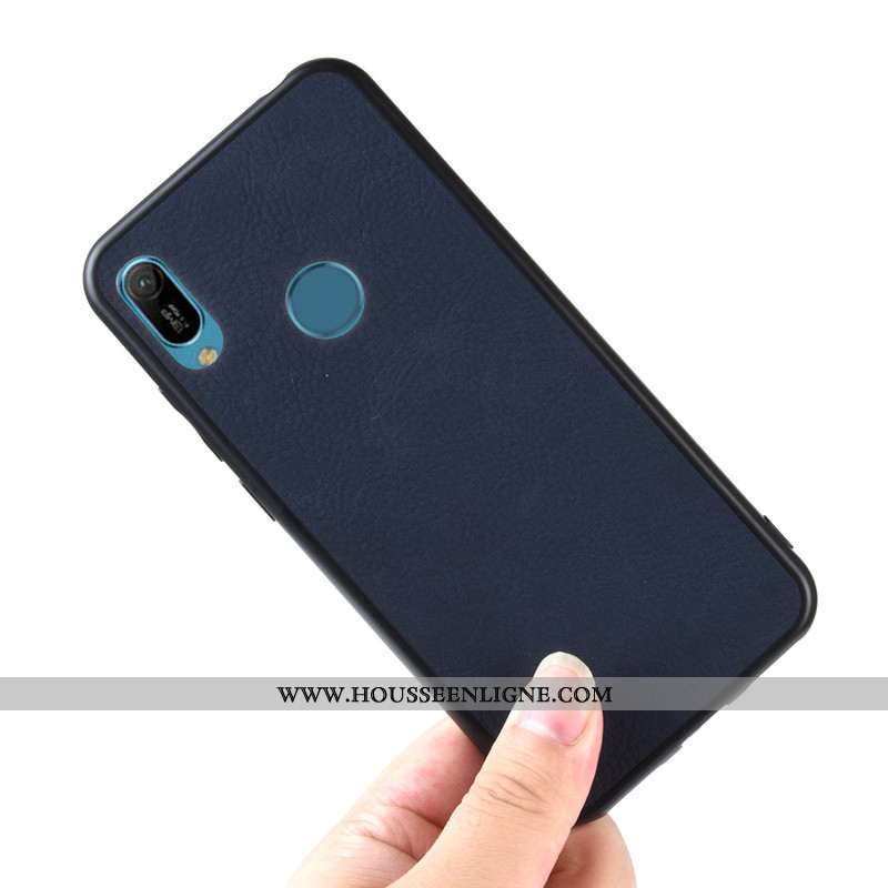 Housse Huawei Y6s Tendance Cuir Incassable Noir Étui Protection Téléphone Portable