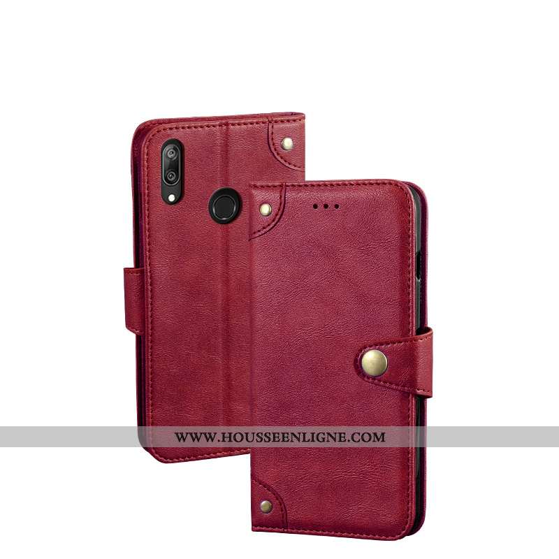 Housse Huawei Y7 2020 Créatif Portefeuille Cuir 2020 Protection Téléphone Portable Rouge
