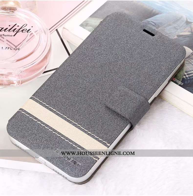 Housse Huawei Y7 2020 Cuir Fluide Doux Étui 2020 Téléphone Portable Protection Coque Gris