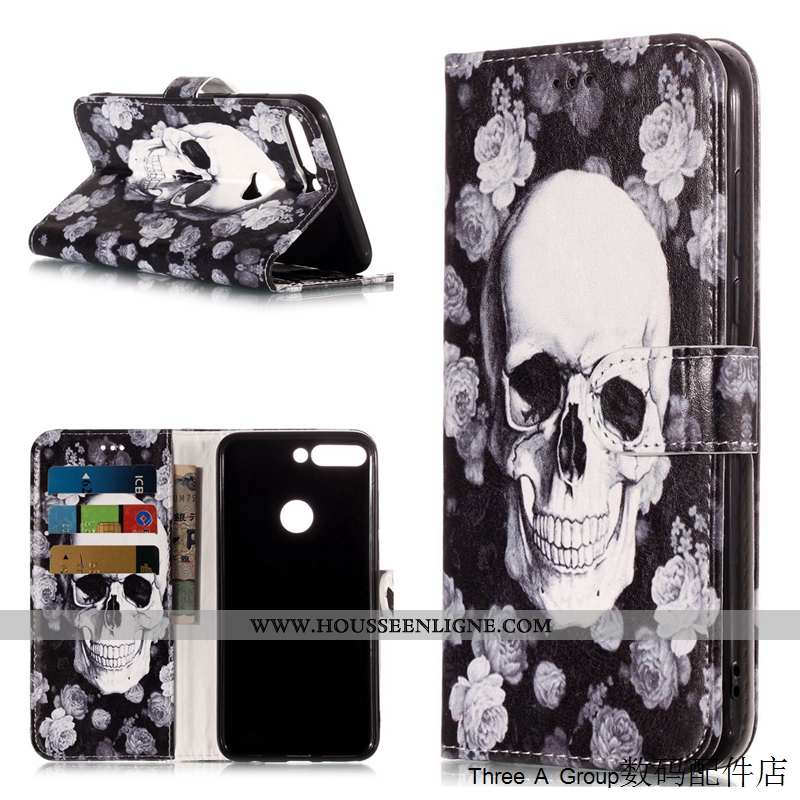 Housse Huawei Y7 2020 Dessin Animé Cuir Protection 2020 Téléphone Portable Rose