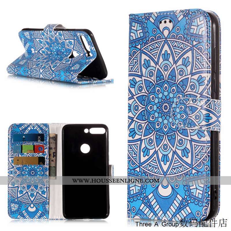 Housse Huawei Y7 2020 Dessin Animé Cuir Protection 2020 Téléphone Portable Rose