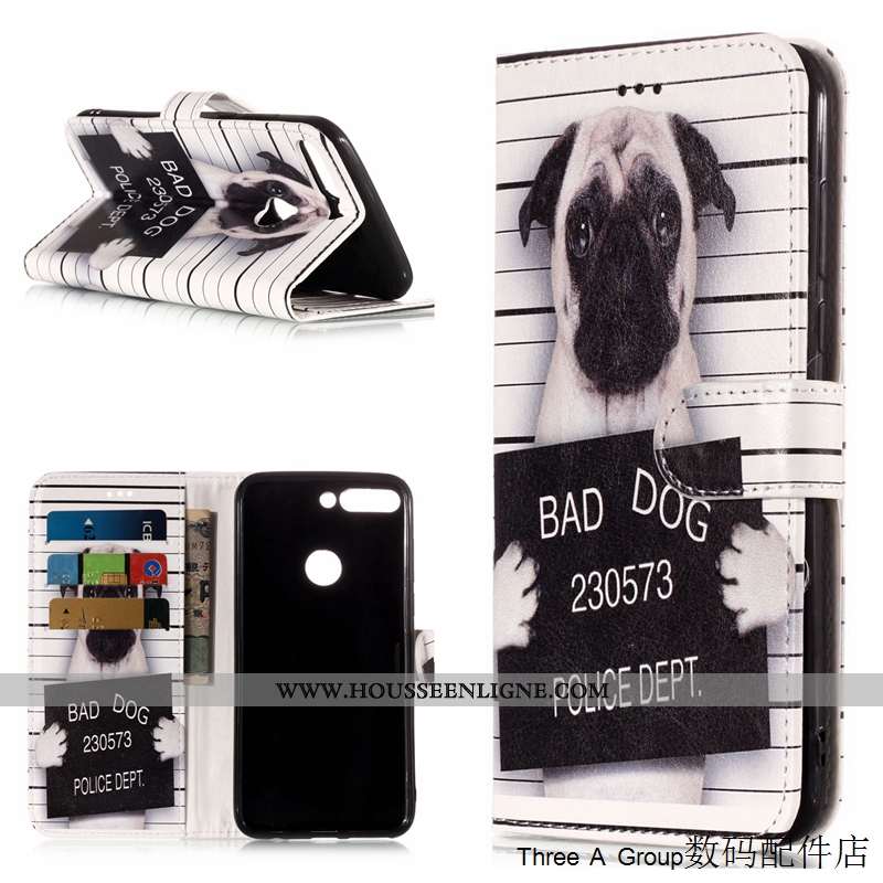 Housse Huawei Y7 2020 Dessin Animé Cuir Protection 2020 Téléphone Portable Rose
