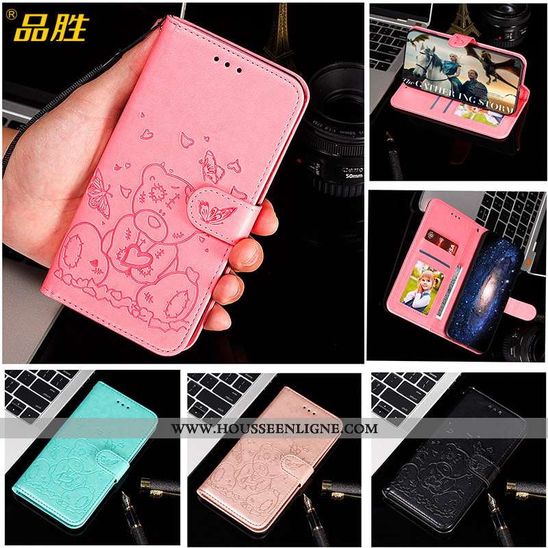 Housse Huawei Y7 2020 Imprimé Protection Dessin Animé Clamshell Carte Rose Coque