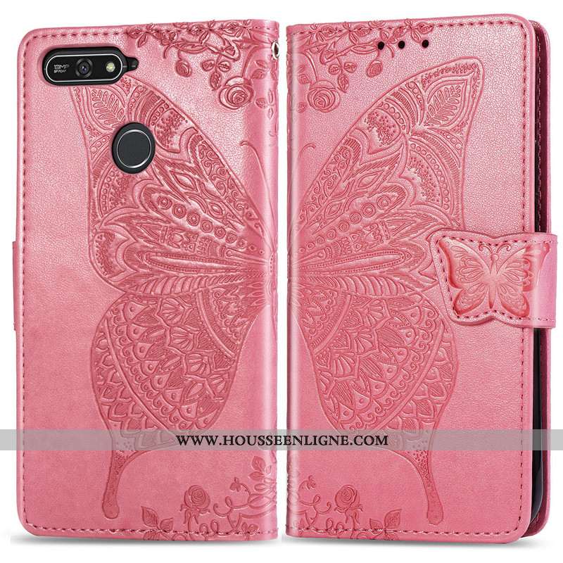 Housse Huawei Y7 2020 Ornements Suspendus Gaufrage 2020 Étui Protection En Relief Violet