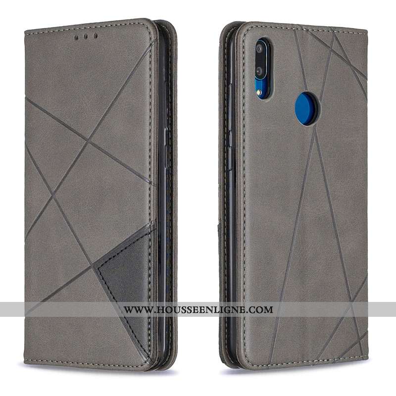 Housse Huawei Y7 2020 Protection Ornements Suspendus 2020 Simple Noir Cuir Étui