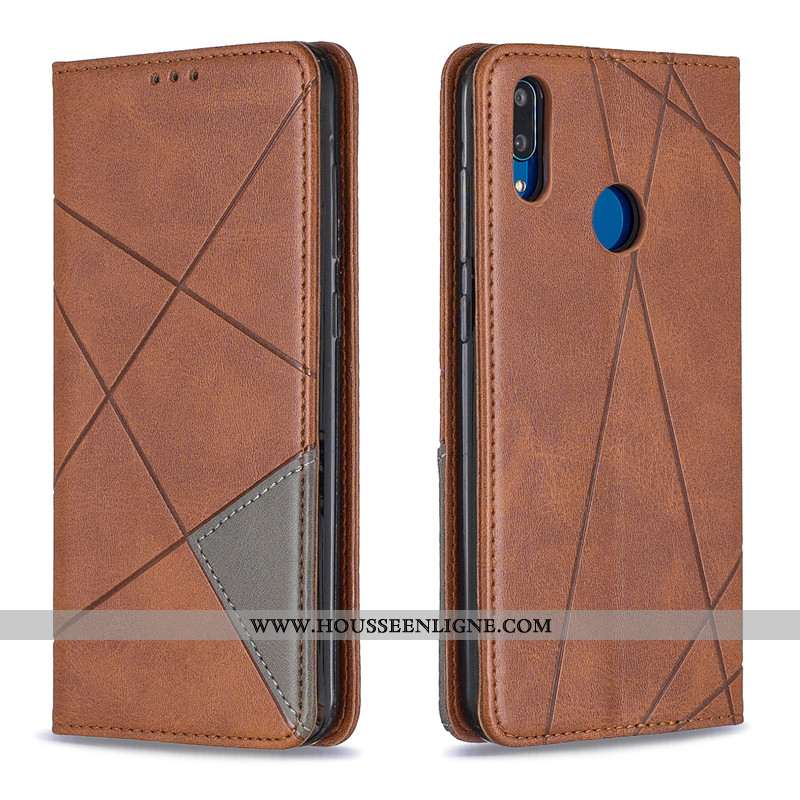 Housse Huawei Y7 2020 Protection Ornements Suspendus 2020 Simple Noir Cuir Étui