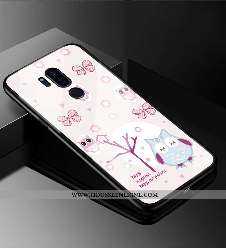 Housse Lg G7 Thinq Dessin Animé Charmant Protection Fluide Doux Silicone Incassable Verre Rose