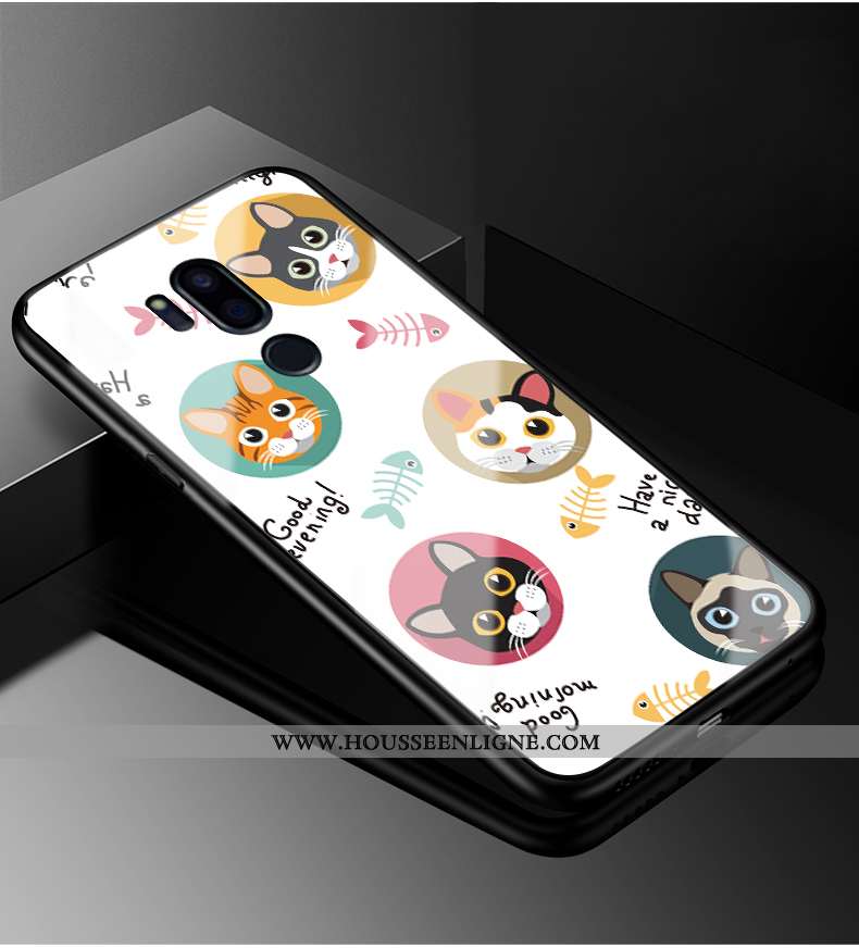 Housse Lg G7 Thinq Dessin Animé Charmant Protection Fluide Doux Silicone Incassable Verre Rose