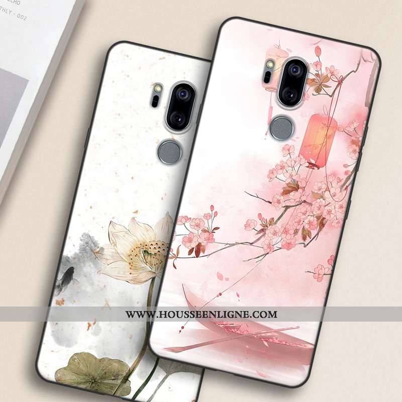 Housse Lg G7 Thinq Personnalité Fluide Doux Frais Petit Rose Silicone Coque