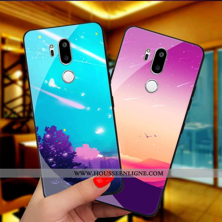 Housse Lg G7 Thinq Personnalité Protection Verre Coque Téléphone Portable Violet Étui