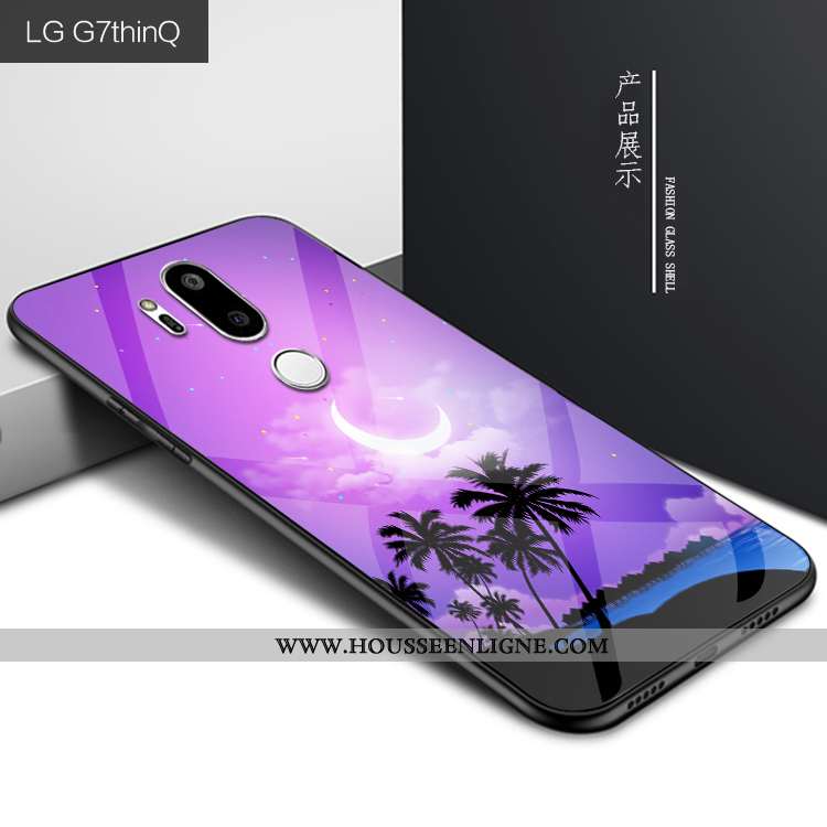 Housse Lg G7 Thinq Personnalité Protection Verre Coque Téléphone Portable Violet Étui
