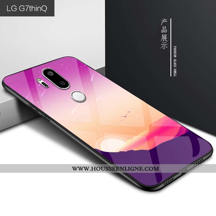 Housse Lg G7 Thinq Personnalité Protection Verre Coque Téléphone Portable Violet Étui