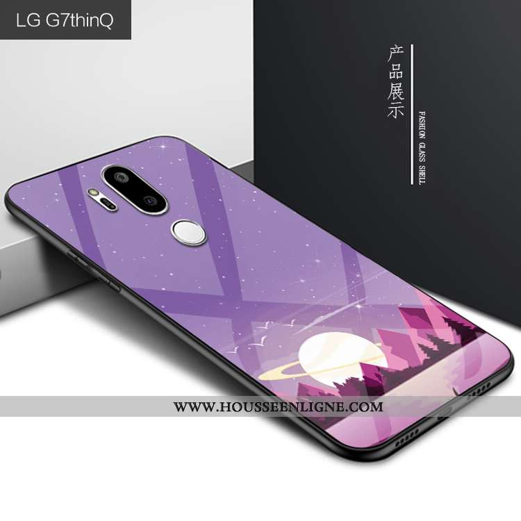 Housse Lg G7 Thinq Personnalité Protection Verre Coque Téléphone Portable Violet Étui