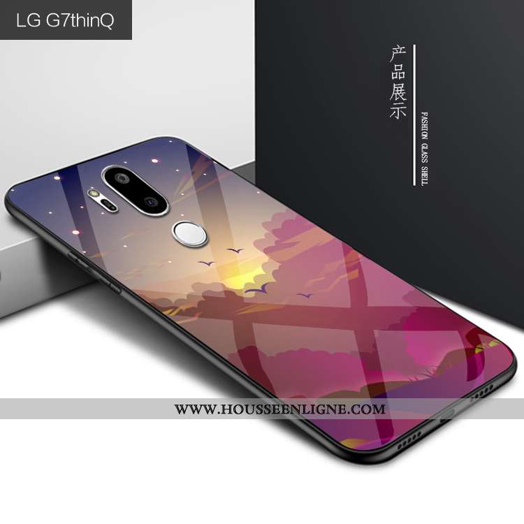 Housse Lg G7 Thinq Personnalité Protection Verre Coque Téléphone Portable Violet Étui