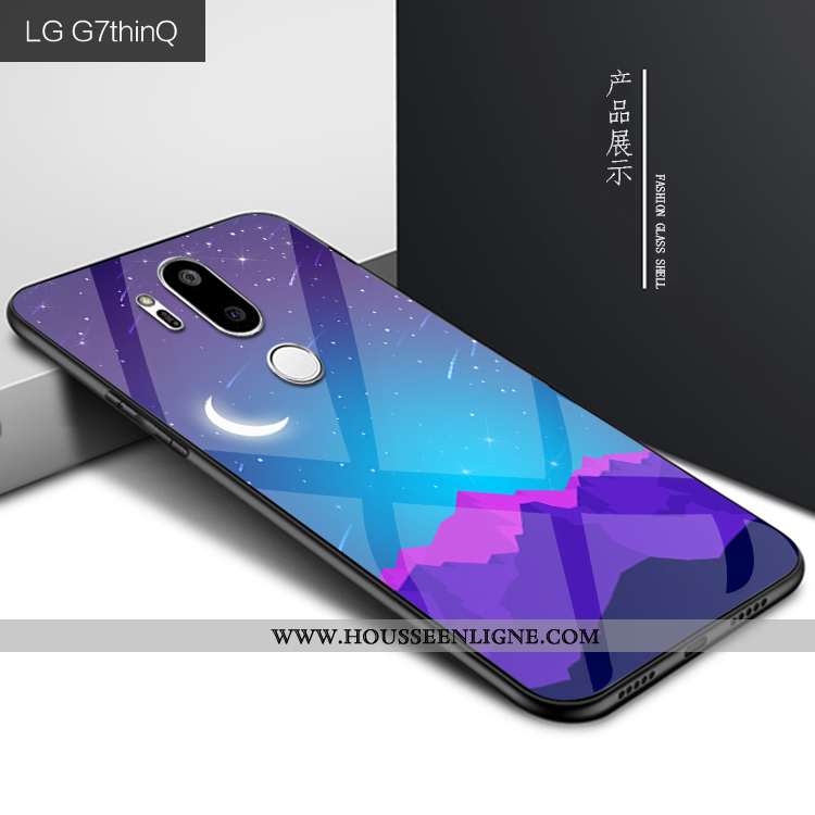 Housse Lg G7 Thinq Personnalité Protection Verre Coque Téléphone Portable Violet Étui