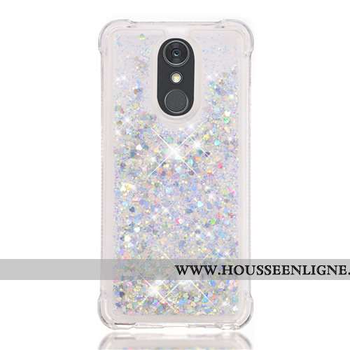 Housse Lg Q Stylus Fluide Doux Dessin Animé Violet Téléphone Portable Étui Quicksand Pu