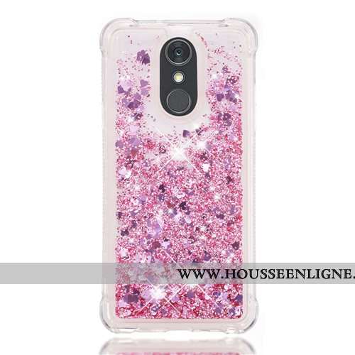 Housse Lg Q Stylus Fluide Doux Dessin Animé Violet Téléphone Portable Étui Quicksand Pu