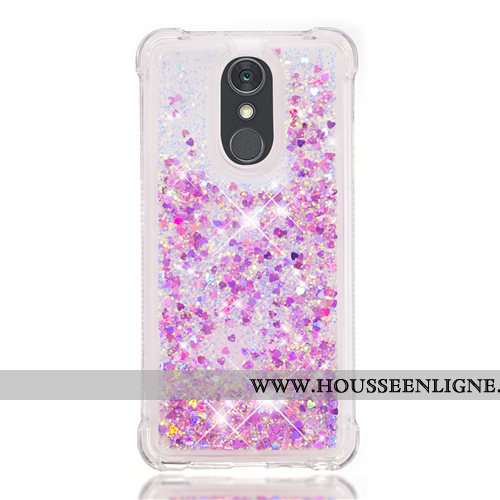 Housse Lg Q Stylus Fluide Doux Dessin Animé Violet Téléphone Portable Étui Quicksand Pu