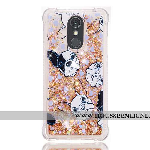 Housse Lg Q Stylus Fluide Doux Dessin Animé Violet Téléphone Portable Étui Quicksand Pu