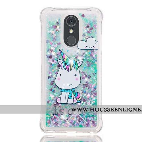 Housse Lg Q Stylus Fluide Doux Dessin Animé Violet Téléphone Portable Étui Quicksand Pu