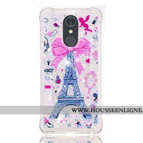 Housse Lg Q Stylus Fluide Doux Dessin Animé Violet Téléphone Portable Étui Quicksand Pu