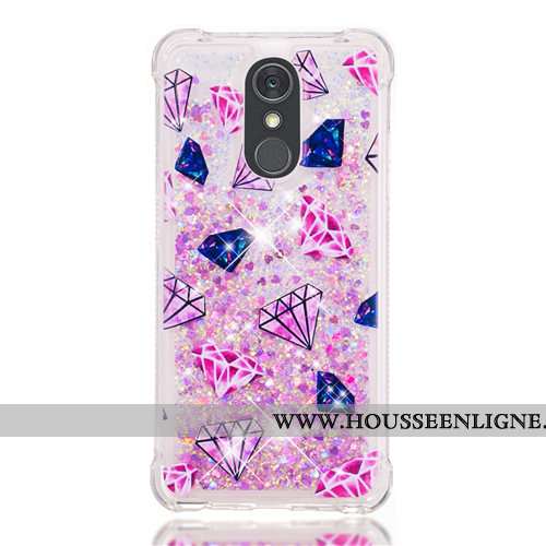 Housse Lg Q Stylus Fluide Doux Dessin Animé Violet Téléphone Portable Étui Quicksand Pu