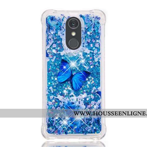 Housse Lg Q Stylus Fluide Doux Dessin Animé Violet Téléphone Portable Étui Quicksand Pu