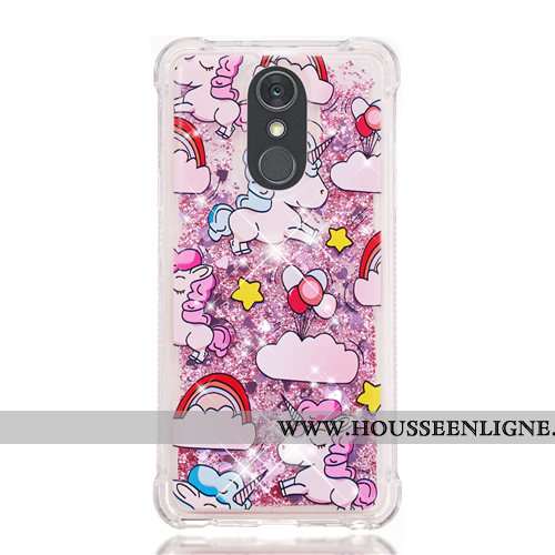 Housse Lg Q Stylus Fluide Doux Dessin Animé Violet Téléphone Portable Étui Quicksand Pu