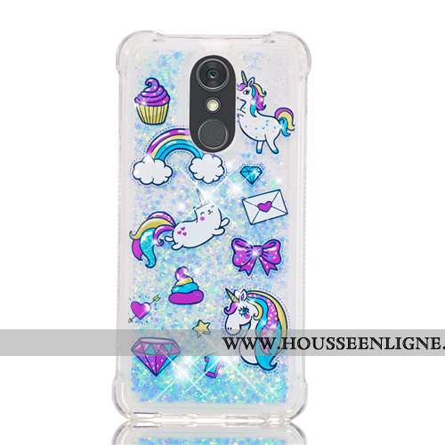 Housse Lg Q Stylus Fluide Doux Dessin Animé Violet Téléphone Portable Étui Quicksand Pu
