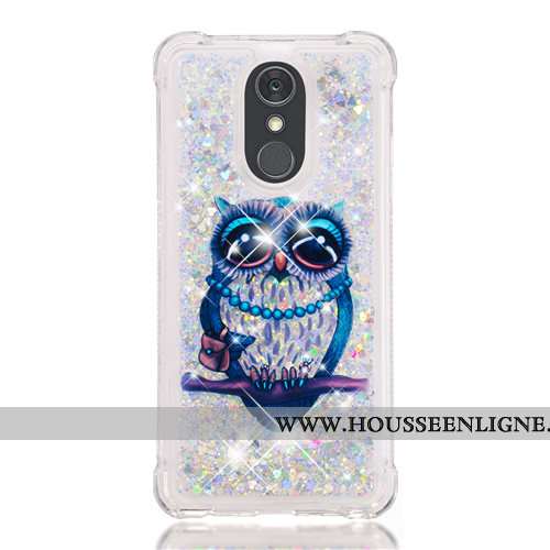 Housse Lg Q Stylus Fluide Doux Dessin Animé Violet Téléphone Portable Étui Quicksand Pu