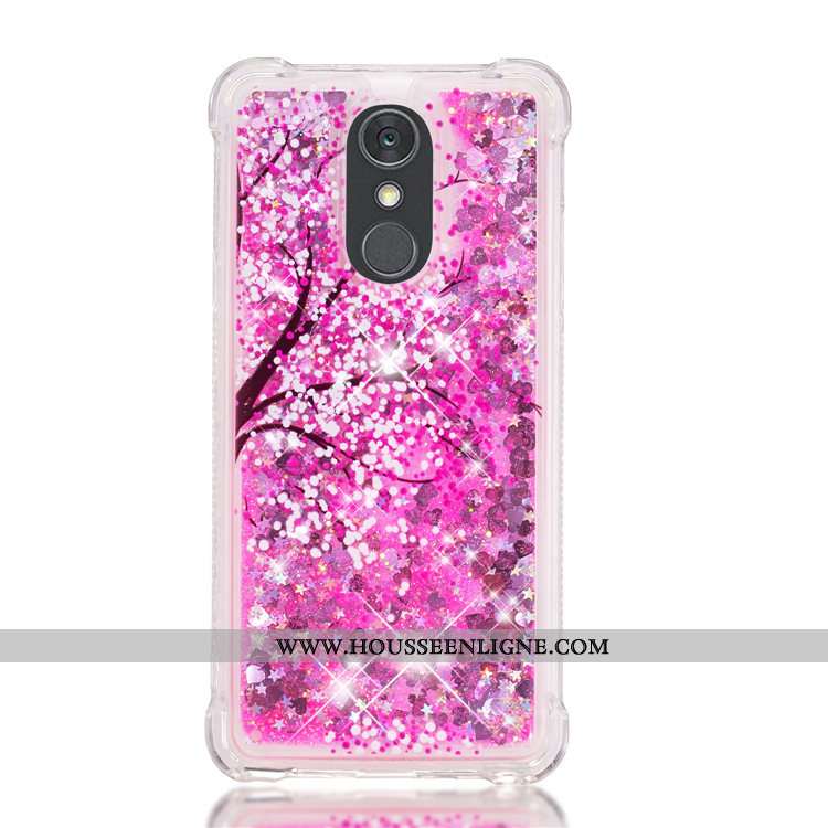 Housse Lg Q Stylus Fluide Doux Dessin Animé Violet Téléphone Portable Étui Quicksand Pu