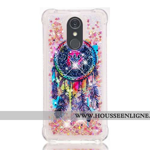 Housse Lg Q Stylus Fluide Doux Dessin Animé Violet Téléphone Portable Étui Quicksand Pu