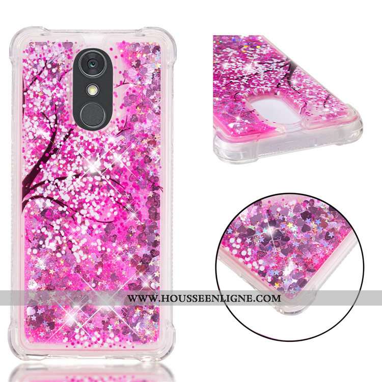 Housse Lg Q Stylus Fluide Doux Dessin Animé Violet Téléphone Portable Étui Quicksand Pu