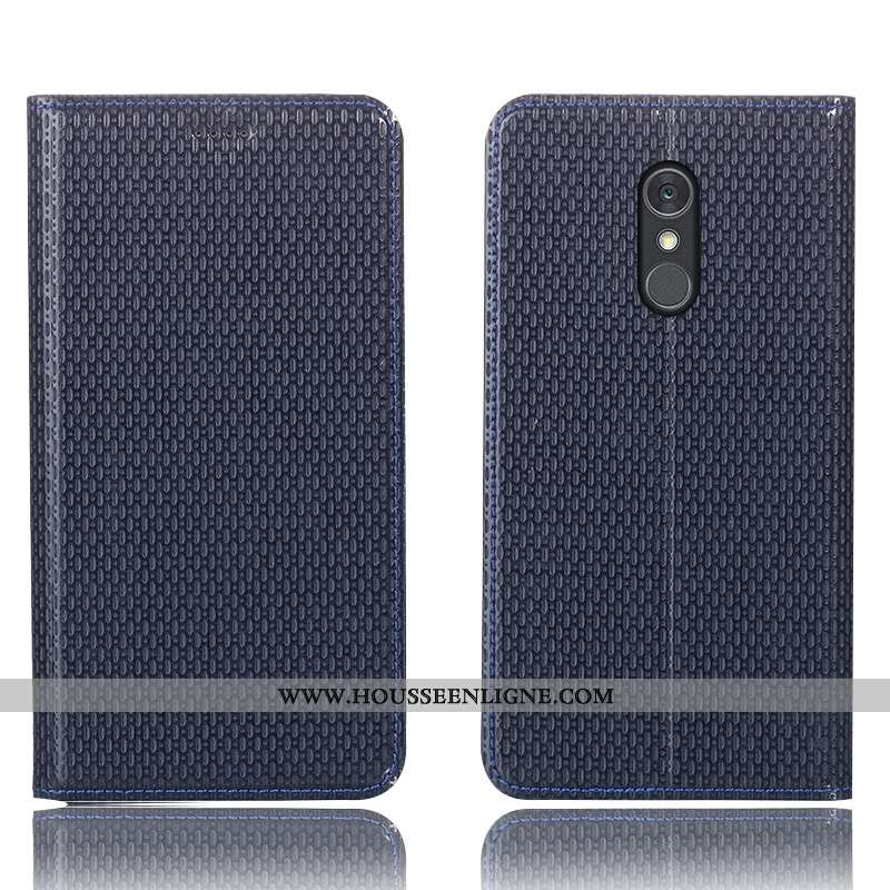 Housse Lg Q Stylus Modèle Fleurie Protection Coque Cuir Véritable Marron Téléphone Portable