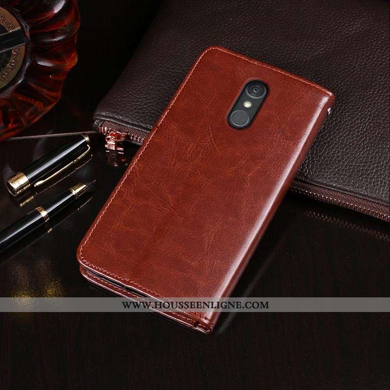 Housse Lg Q Stylus Portefeuille Cuir Carte Rouge Support Protection Rose