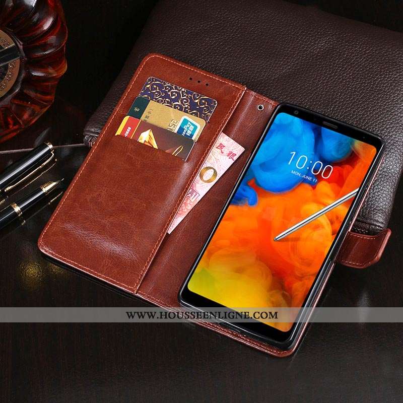 Housse Lg Q Stylus Portefeuille Cuir Carte Rouge Support Protection Rose