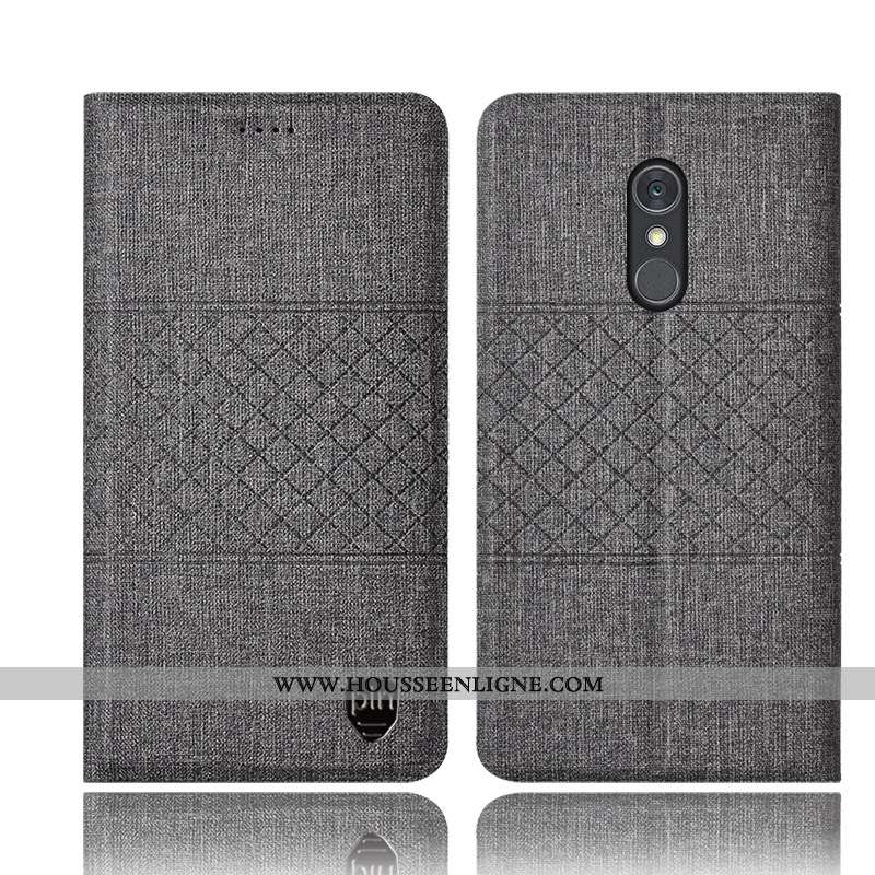 Housse Lg Q Stylus Protection Cuir Étui Coque Lin Incassable Noir
