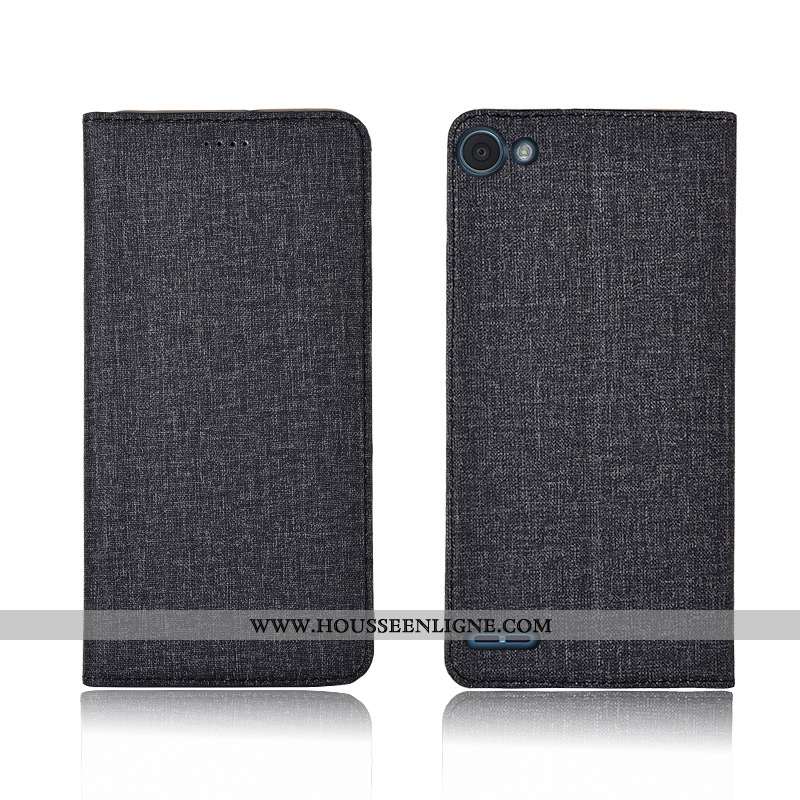 Housse Lg Q6 Cuir Fluide Doux Tout Compris Lin Incassable Coque Protection Noir