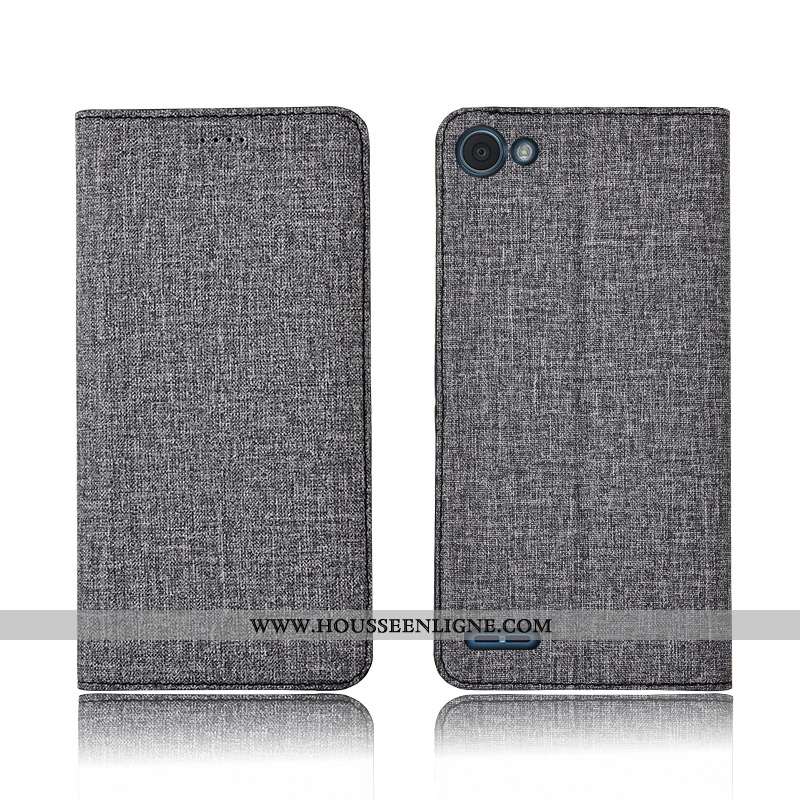 Housse Lg Q6 Cuir Fluide Doux Tout Compris Lin Incassable Coque Protection Noir
