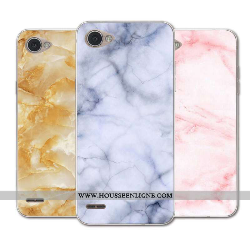 Housse Lg Q6 Silicone Créatif Coque Étui Téléphone Portable Noir Rose